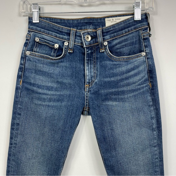 RAG & BONE Jeans Cate Step Hem Mid Rise Ankle Skinny in Hampton Size 24 - Picture 7 of 16
